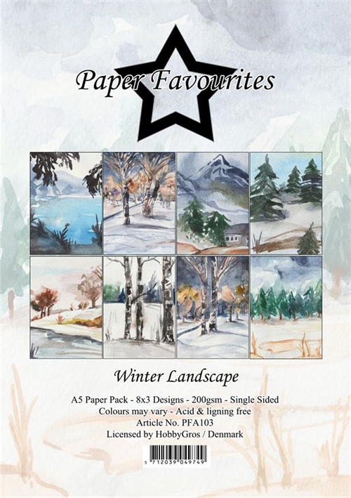 Paper Favourites Winter landscape A5 3x8design 14,85x10,5cm 220g